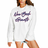 New York Giants Gameday Couture Women's Classic Comeback Oversized Long Sleeve T-Shirt - White sale