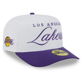 Los Angeles Lakers 2025 NBA Draft A-Frame 59FIFTY Fitted Hat - White/Purple discount