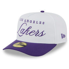 Los Angeles Lakers 2025 NBA Draft A-Frame 59FIFTY Fitted Hat - White/Purple discount