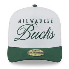 Milwaukee Bucks 2025 NBA Draft A-Frame 59FIFTY Fitted Hat - White/Hunter Green discount