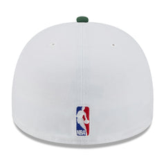 Milwaukee Bucks 2025 NBA Draft A-Frame 59FIFTY Fitted Hat - White/Hunter Green discount