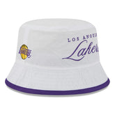 Los Angeles Lakers 2025 NBA Draft Nylon Bucket Hat - White/Purple outlet