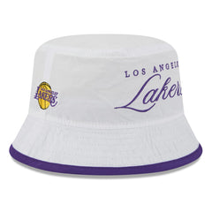 Los Angeles Lakers 2025 NBA Draft Nylon Bucket Hat - White/Purple outlet