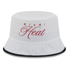 Miami Heat 2025 NBA Draft Nylon Bucket Hat - White/Black sale