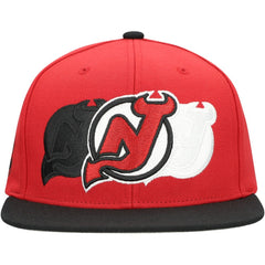 New Jersey Devils Mitchell & Ness Soul Triple Up Snapback Hat - Red Jerseys