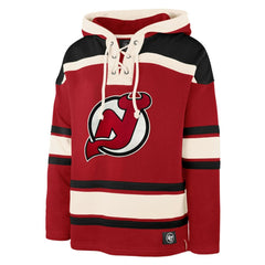 Jack Hughes New Jersey Devils '47 Big & Tall Lace-up Pullover Hoodie - Red Jerseys