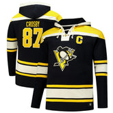 Sidney Crosby Pittsburgh Penguins '47 Big & Tall Lace-up Pullover Hoodie - Black Hoodies