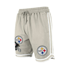 Pittsburgh Steelers New Era Stone Multi Patch Shorts - Light Beige on sale