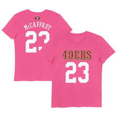 Christian McCaffrey San Francisco 49ers Girls Youth Player Name & Number T-Shirt - Pink sale
