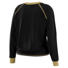New Orleans Saints WEAR by Erin Andrews Women's Plus Size Tie-Front Long Sleeve Top - Black/Gold cheap