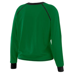 New York Jets WEAR by Erin Andrews Women's Plus Size Tie-Front Long Sleeve Top - Green/Black sale