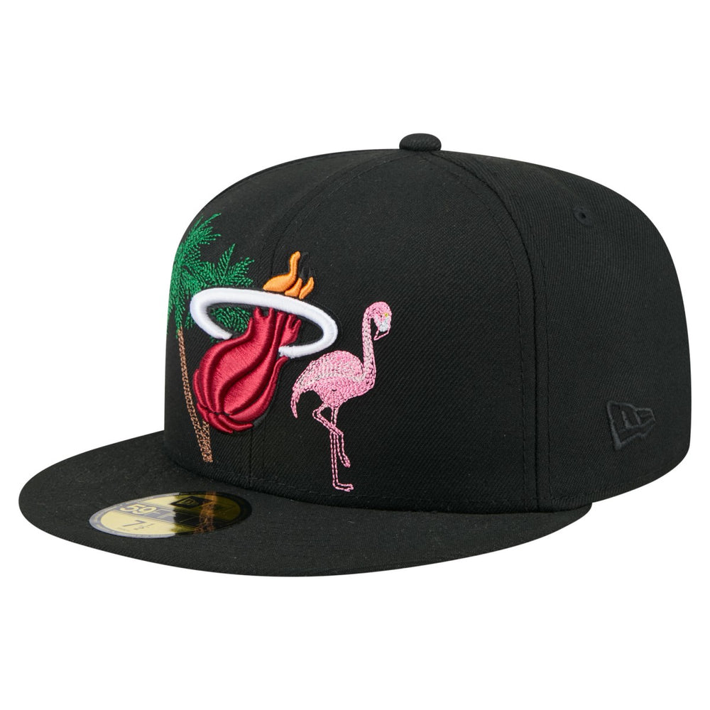 Miami Heat State Stitch 59FIFTY Fitted Hat - Black cheap