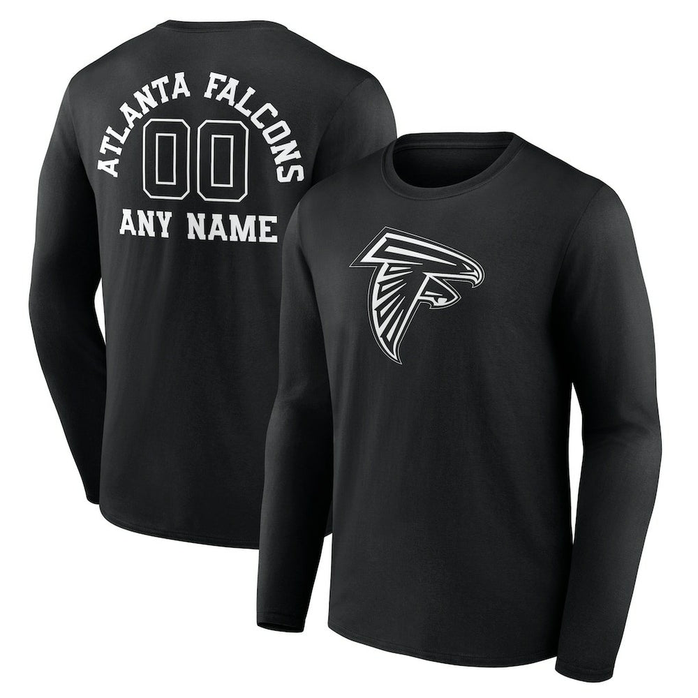 Atlanta Falcons Personalized Name & Number Monochrome Long Sleeve T-Shirt - Black online