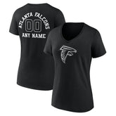 Atlanta Falcons Women's Personalized Name & Number Monochrome V-Neck T-Shirt - Black sale