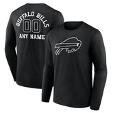 Buffalo Bills Personalized Name & Number Monochrome Long Sleeve T-Shirt - Black online
