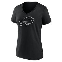 Buffalo Bills Women's Personalized Name & Number Monochrome V-Neck T-Shirt - Black on sale