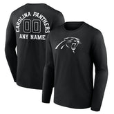 Carolina Panthers Personalized Name & Number Monochrome Long Sleeve T-Shirt - Black online