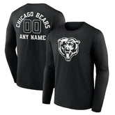 Chicago Bears Personalized Name & Number Monochrome Long Sleeve T-Shirt - Black sale
