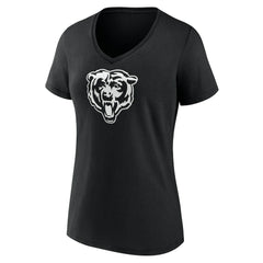 Chicago Bears Women's Personalized Name & Number Monochrome V-Neck T-Shirt - Black on sale