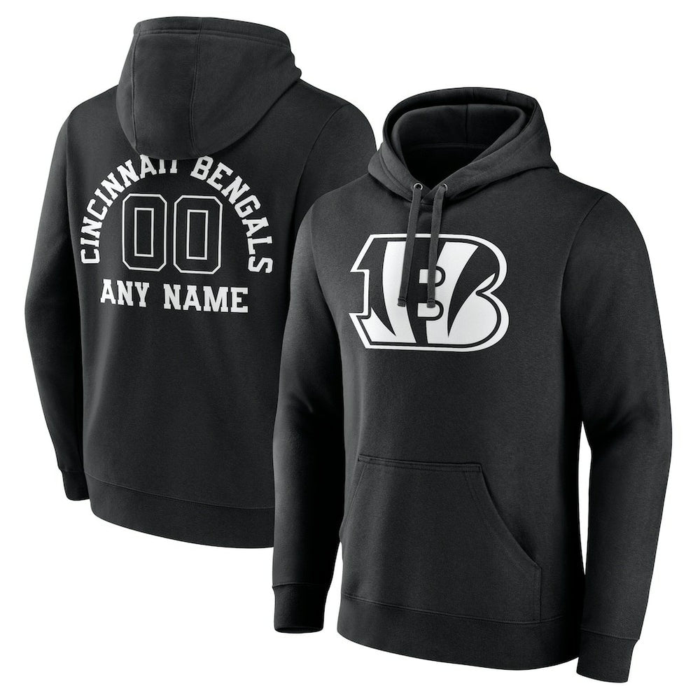 Cincinnati Bengals Personalized Name & Number Pullover Hoodie - Black discount