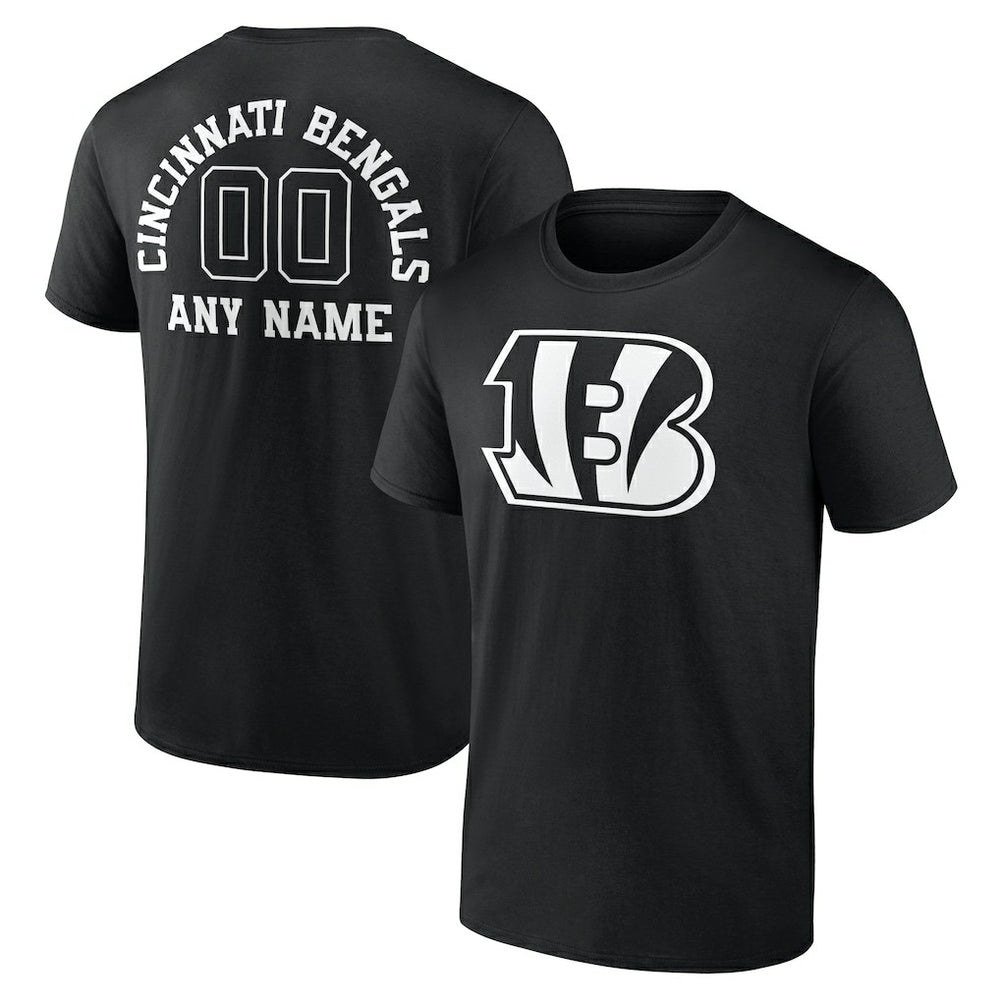 Cincinnati Bengals Personalized Name & Number Monochrome T-Shirt - Black sale