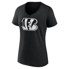 Cincinnati Bengals Women's Personalized Name & Number Monochrome V-Neck T-Shirt - Black cheap