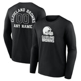 Cleveland Browns Personalized Name & Number Monochrome Long Sleeve T-Shirt - Black cheap