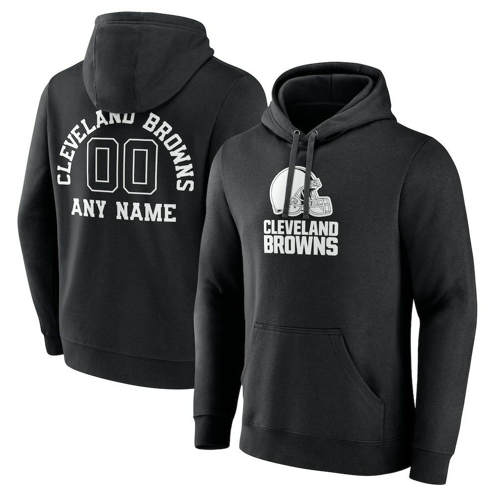 Cleveland Browns Personalized Name & Number Pullover Hoodie - Black discount