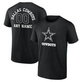 Dallas Cowboys Personalized Name & Number Monochrome T-Shirt - Black for sale