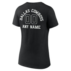 Dallas Cowboys Women's Personalized Name & Number Monochrome V-Neck T-Shirt - Black online