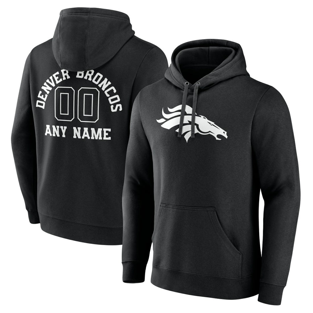 Denver Broncos Personalized Name & Number Pullover Hoodie - Black cheap