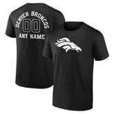 Denver Broncos Personalized Name & Number Monochrome T-Shirt - Black cheap
