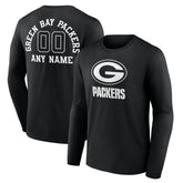 Green Bay Packers Personalized Name & Number Monochrome Long Sleeve T-Shirt - Black online