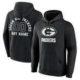 Green Bay Packers Personalized Name & Number Pullover Hoodie - Black cheap