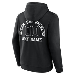 Green Bay Packers Personalized Name & Number Pullover Hoodie - Black cheap