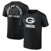 Green Bay Packers Personalized Name & Number Monochrome T-Shirt - Black for sale