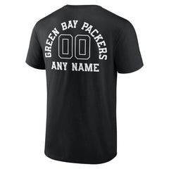 Green Bay Packers Personalized Name & Number Monochrome T-Shirt - Black for sale