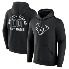 Houston Texans Personalized Name & Number Pullover Hoodie - Black on sale