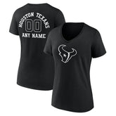 Houston Texans Women's Personalized Name & Number Monochrome V-Neck T-Shirt - Black online