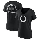 Indianapolis Colts Women's Personalized Name & Number Monochrome V-Neck T-Shirt - Black sale