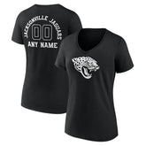 Jacksonville Jaguars Women's Personalized Name & Number Monochrome V-Neck T-Shirt - Black online