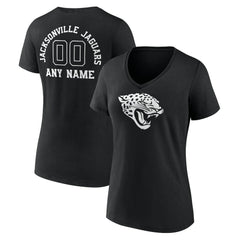 Jacksonville Jaguars Women's Personalized Name & Number Monochrome V-Neck T-Shirt - Black online
