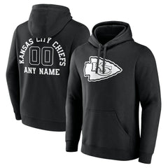 Kansas City Chiefs Personalized Name & Number Pullover Hoodie - Black sale