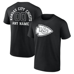 Kansas City Chiefs Personalized Name & Number Monochrome T-Shirt - Black for sale
