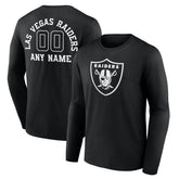Las Vegas Raiders Personalized Name & Number Monochrome Long Sleeve T-Shirt - Black on sale