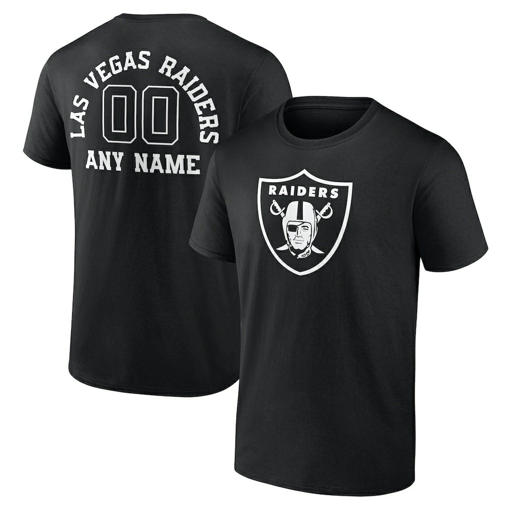 Las Vegas Raiders Personalized Name & Number Monochrome T-Shirt - Black for sale