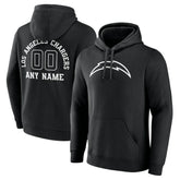 Los Angeles Chargers Personalized Name & Number Pullover Hoodie - Black cheap