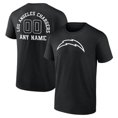 Los Angeles Chargers Personalized Name & Number Monochrome T-Shirt - Black outlet