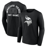 Minnesota Vikings Personalized Name & Number Monochrome Long Sleeve T-Shirt - Black sale