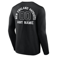 New England Patriots Personalized Name & Number Monochrome Long Sleeve T-Shirt - Black outlet